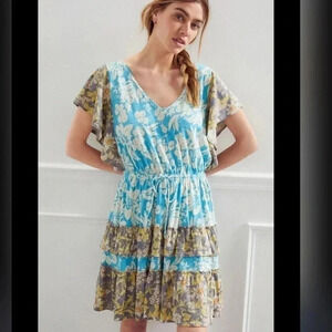 Anthropologie Daily Practice Tiered Ruffle Mini Dress NEW WITH TAG